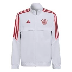 Adidas FC Bayern Condivo 22 Präsentationsjacke Kinder Weiß Rot