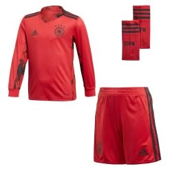 Adidas Fußball Kinder DFB Deutschland Home Torwart Mini Kit Set EM 2020 Trikot Shorts Rot