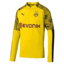 Puma Borussia Dortmund 1/4 Zip Training Top Sponsor Logo Herren Gelb Schwarz