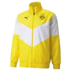 Puma Borussia Dortmund Prematch Fußballjacke 21/22 Gelb Weiß Herren