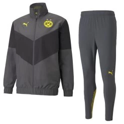 Puma Borussia Dortmund Prematch Trainingsanzug 21/22 Dunkelgrau Schwarz Herren